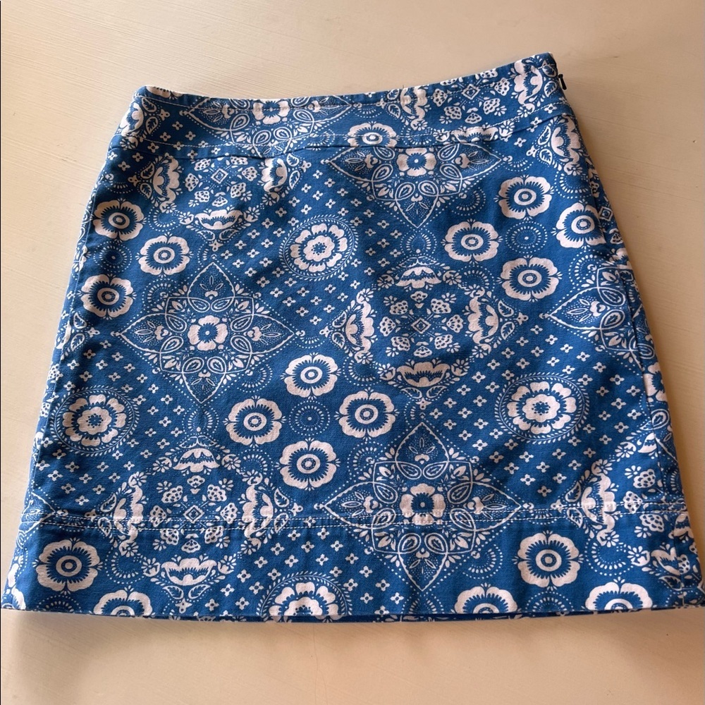 Talbots Blue And White Skirt
